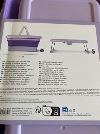 Cesta Picnic Plegable con Mesa