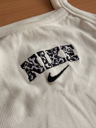 Top Nike blanco custom animal print