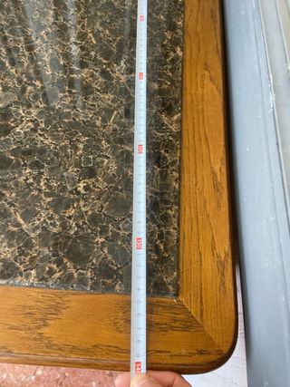 Mesa auxiliar madera y granito