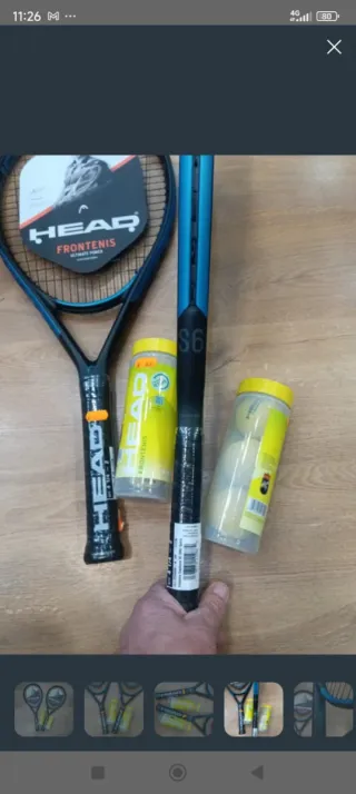 Lote 2 palas frontenis Head S6 + 2 botes bolas