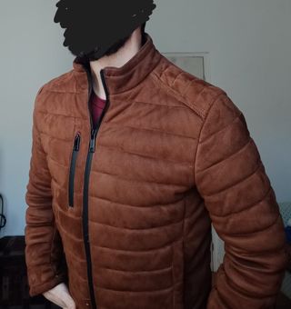 Chaqueta acolchada efecto ante