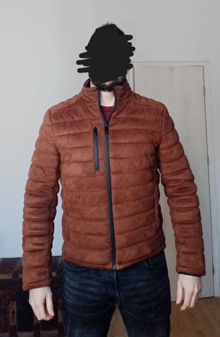 Chaqueta acolchada efecto ante
