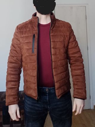 Chaqueta acolchada efecto ante
