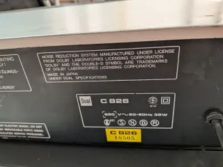 Registratore Cassette Dual C 826