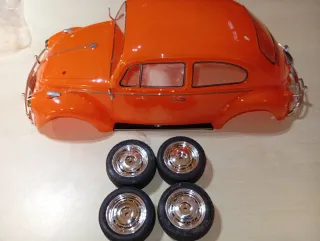 VW ESCARABAJO 1:10 RC TAMIYA CON SUS RUEDAS NUEVO