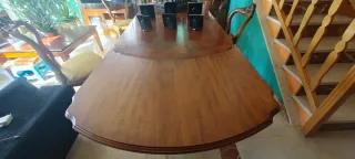 Mesa Haya Maciza y 6 Sillas