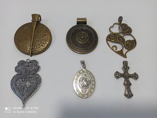 Lote 6 Pendentes Boho/Étnicos - Coração Viana, Cru