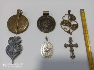 Lote 6 Pendentes Boho/Étnicos - Coração Viana, Cru