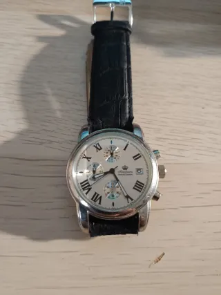 Reloj King Quartz Cronógrafo Hombre Negro/Plata