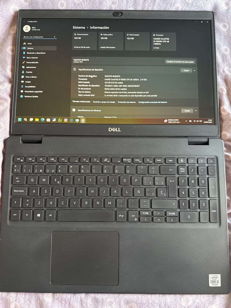 Portátil Dell Latitude 3510 Intel Core i5