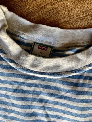 Camiseta Levi's Rayas Azul/Gris Vintage 2000s