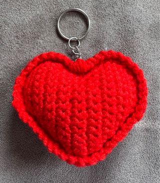 Llavero Corazón Crochet Rojo