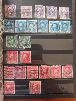 Álbum 89 Sellos Estados Unidos antiguos.