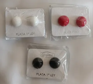 Pendientes Plata Media Bola