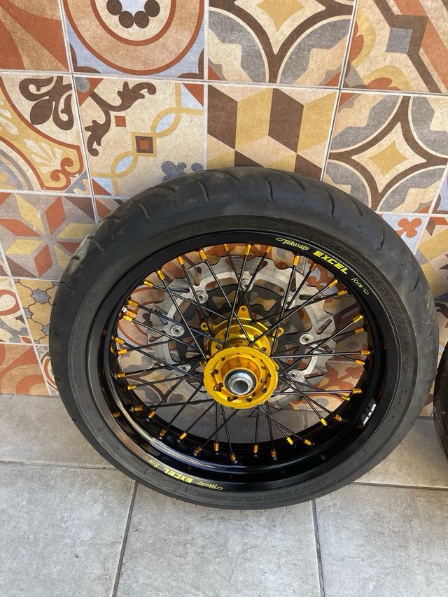 Ruedas Supermotard Excel Doradas