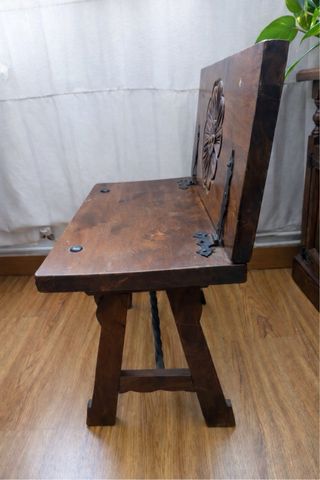 SILLA rústica antigua madera maciza estilo castell