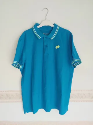 Polo Lotto Azzurro XL Logo Ricamato