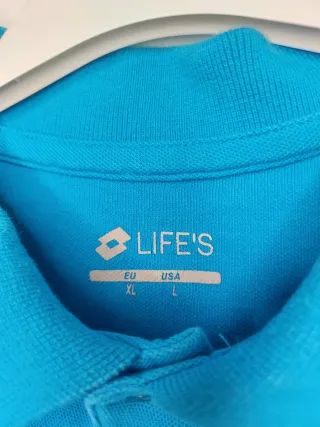 Polo Lotto Azzurro XL Logo Ricamato