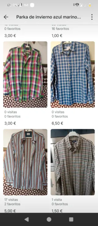 Camisas de hombre talla M las 4 camisas 4 euros