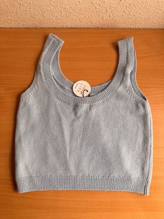 Top punto azul Stradivarius Talla S