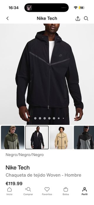 Chaqueta Nike Tech Negra