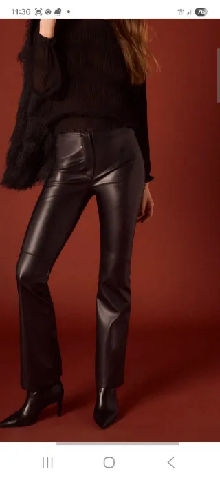 Calças de ecopiel pretas