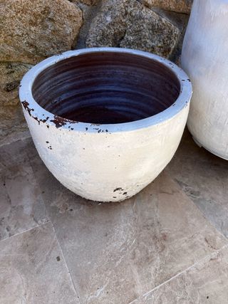 Macetero de barro para pintar