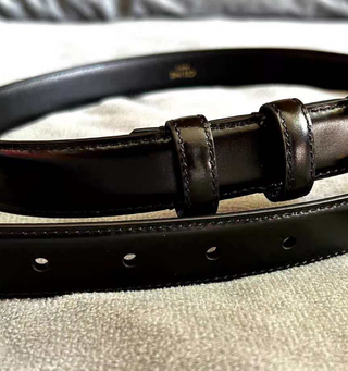 Cinturón Celine Negro Hebilla Dorada