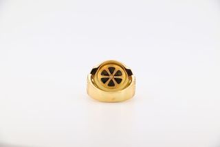 Anillo Rolex Corona Onix Circonitas Greca Oro
