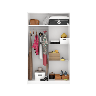 Armadio a 2 Ante Scorrevoli Bianco 120x204x50