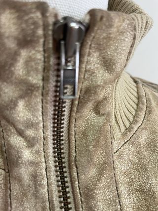 Chaqueta biker Gipsy Beige Efecto Vintage Piel