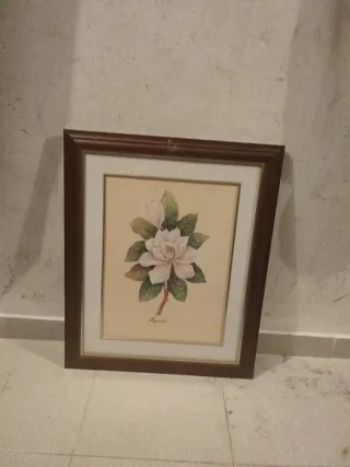 Cuadro Magnolia en Madera y Papel