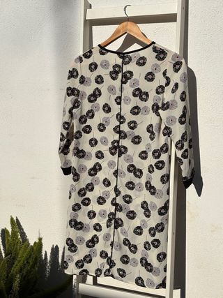 Vestito midi floreale beige Made in Italy