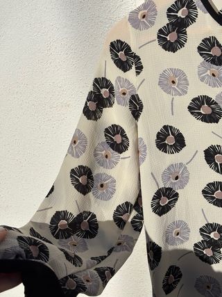 Vestito midi floreale beige Made in Italy