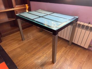 Mesa de cocina cristal y metal