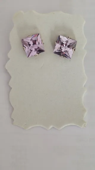 Pendientes Plata y Cristal violeta