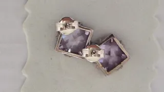 Pendientes Plata y Cristal violeta