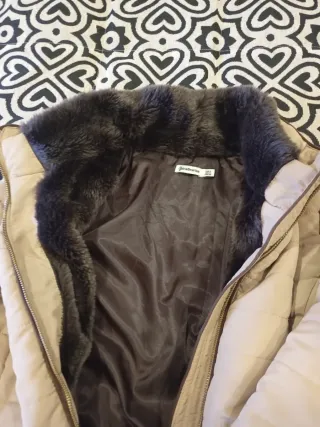 Casaco senhora bege e castanho