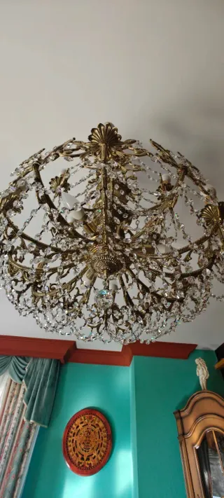 Lámparas de bronce con cristales