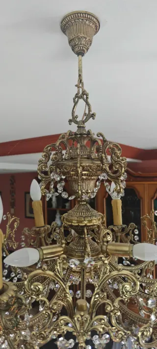 Lámparas de bronce con cristales