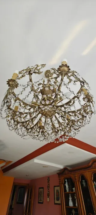 Lámparas de bronce con cristales