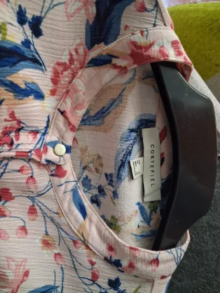 Blusa CORTEFIEL floral de manga larga talla M