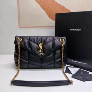 Bolso YSL Nube Negro Puffer Cadena Dorada