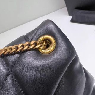 Bolso YSL Nube Negro Puffer Cadena Dorada