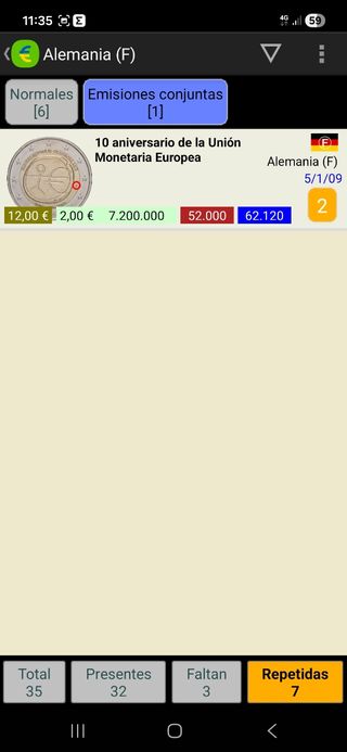 Monedas de 2 euros Alemania