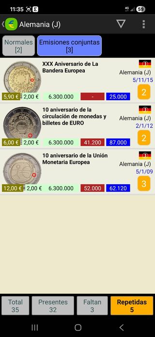 Monedas de 2 euros Alemania