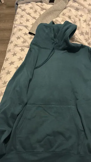 Sudadera con capucha color verde azulado