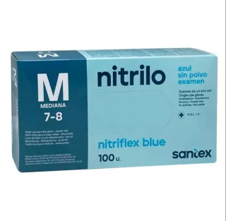 10 cajas de 100 Guantes Nitrilo Santex Talla M