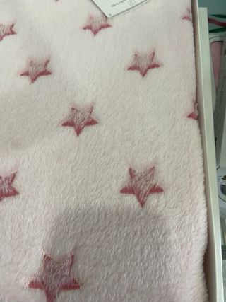 Copertina pile bimbo stelle rosa 75x90