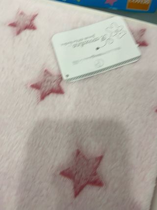 Copertina pile bimbo stelle rosa 75x90